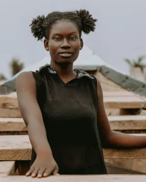 Black Woman In Black Top
