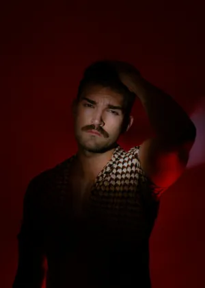 Red Background Portrait