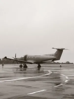 Private Jet On Runway