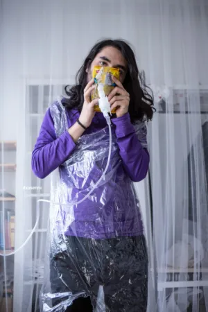 Person With Plastic Wrap