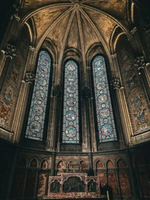 Stained Glass Windows In A Cathedral