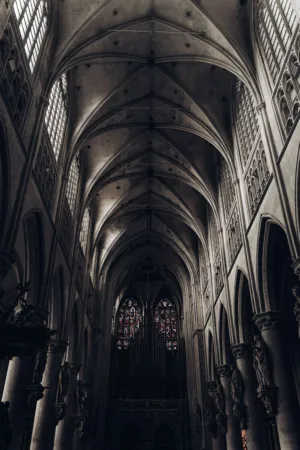 Dark Gothic Cathedral Interior