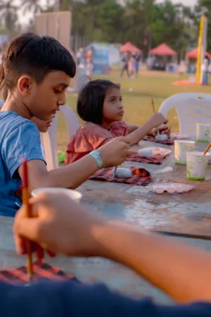 Children Painting Rocks