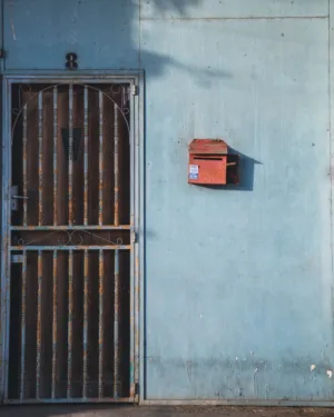 Rustic Door And Mailbox