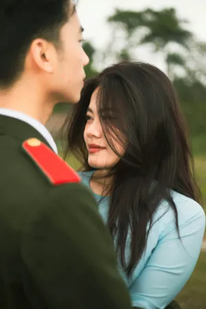 Vietnamese Couple In Traditional Attire