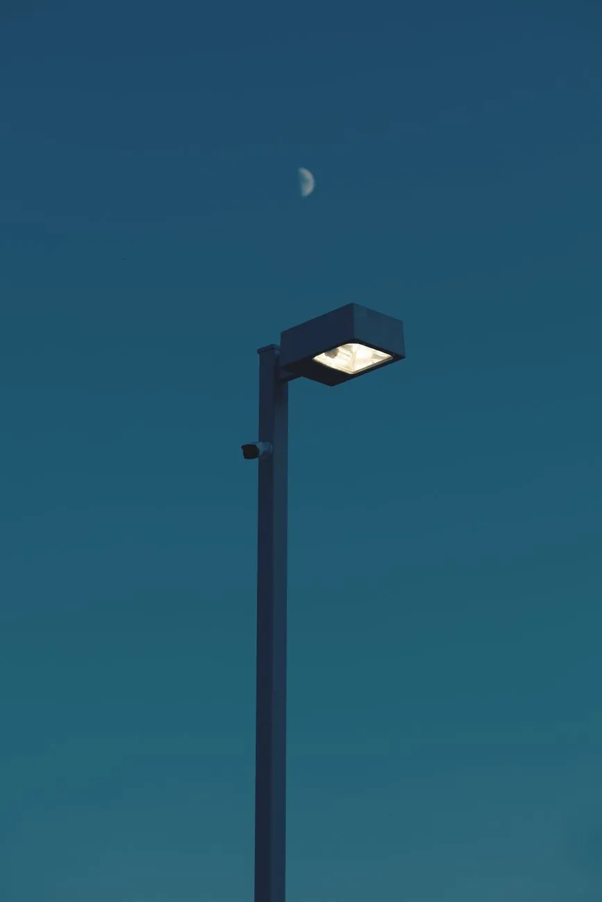 Street Light And Moon
