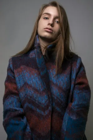Blue And Red Plaid Coat