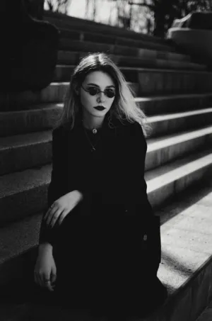 Sitting On Steps