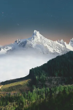 Mountain Peak At Night