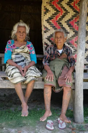 Two Elderly Women With Tattoos