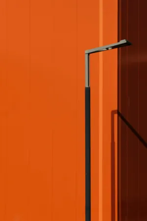Orange Wall And Street Lamp