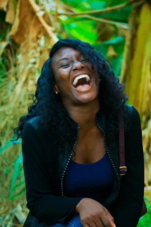 Laughing Woman In Nature