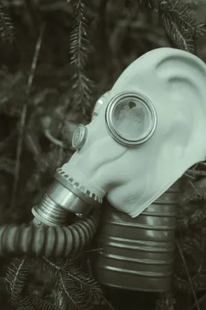 Gas Mask In Nature