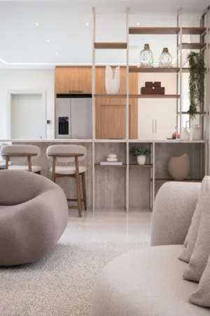 Modern Living Room With Open Kitchen