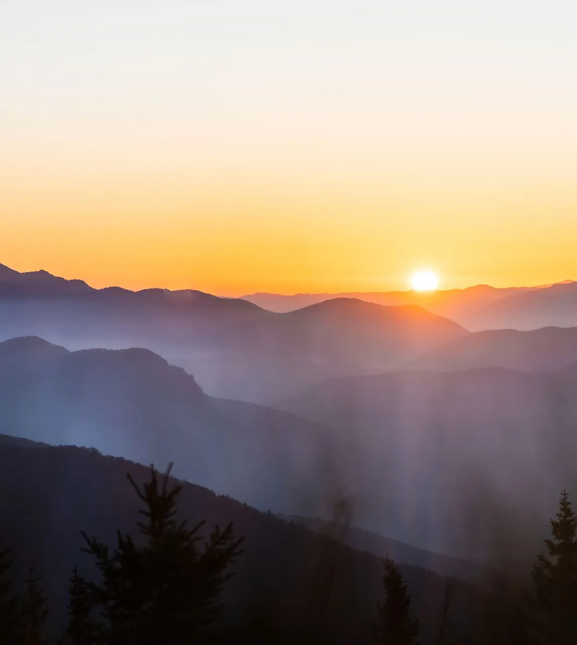 Sunset Over Mountains
