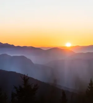 Sunset Over Mountains