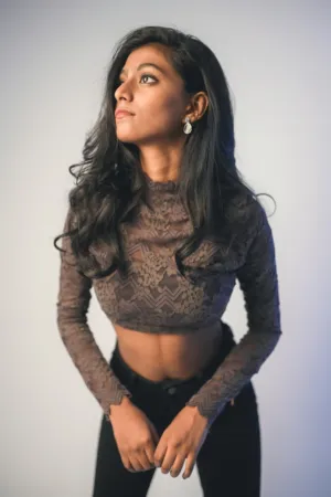 Portrait Of A Woman In A Lace Crop Top