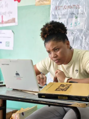 Student Studying At Desk