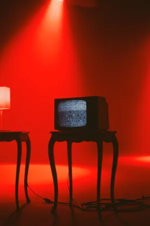 Red Room With Vintage Tv