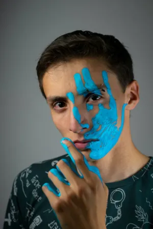 Blue Painted Face