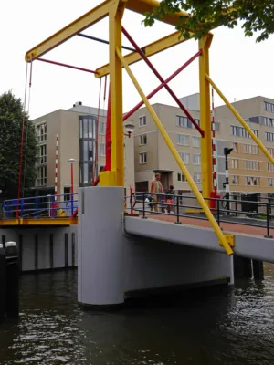 Colorful Bridge Over Canal