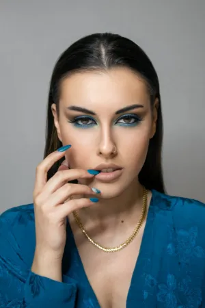 Blue Eyeshadow And Nails