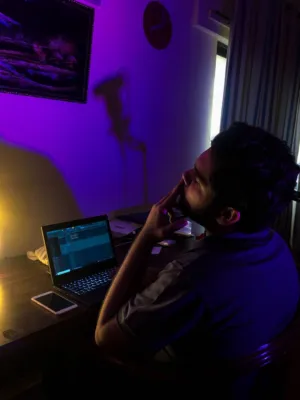 Man Working On Laptop