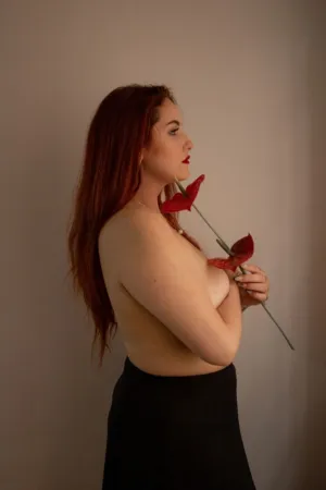 Nude With Red Flowers