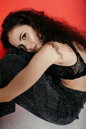 Elegant Model In Black Outfit