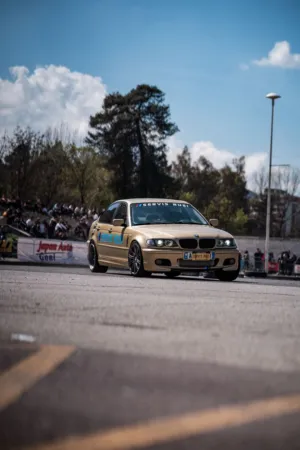 Gold Bmw On The Track