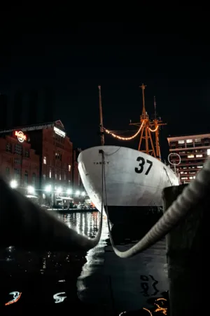 Nighttime Harbor Scene