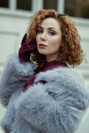 Fur Coat And Curly Hair
