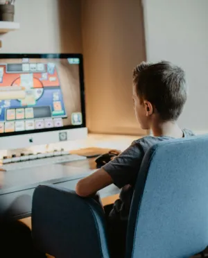 Boy Playing Video Game