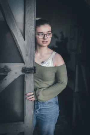 Girl In Green Sweater