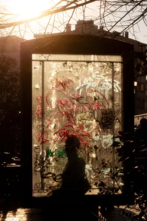 Graffiti On A Phone Booth