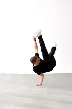 Man Performing A Handstand