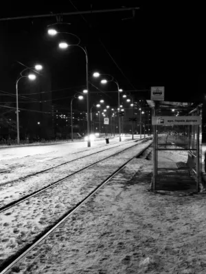 Snowy Night Tramway