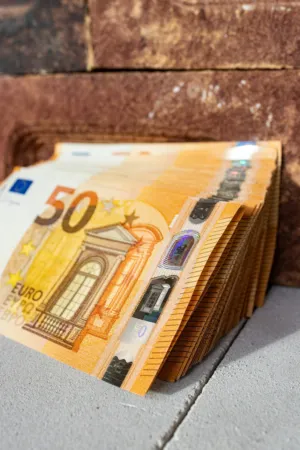 Stack Of 50 Euro Banknotes