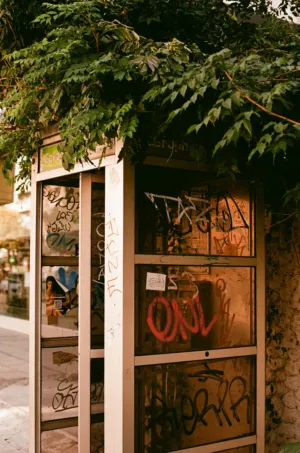 Graffiti On A Phone Booth