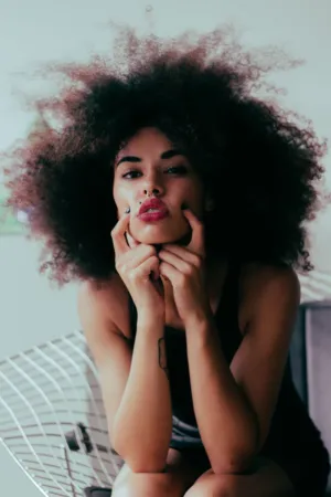 Portrait Of A Woman With Afro Hair