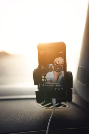 Sunlit Smartphone In Car