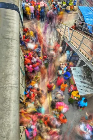 Crowded Market Scene