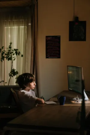 Teenager At Desk